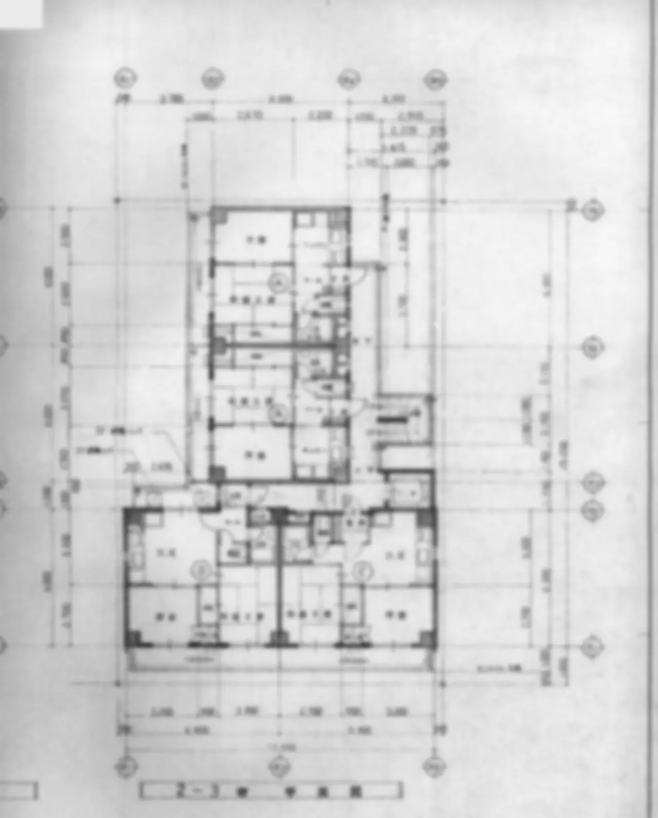 約40年前の手描きの平面図(ぼかし加工済み)